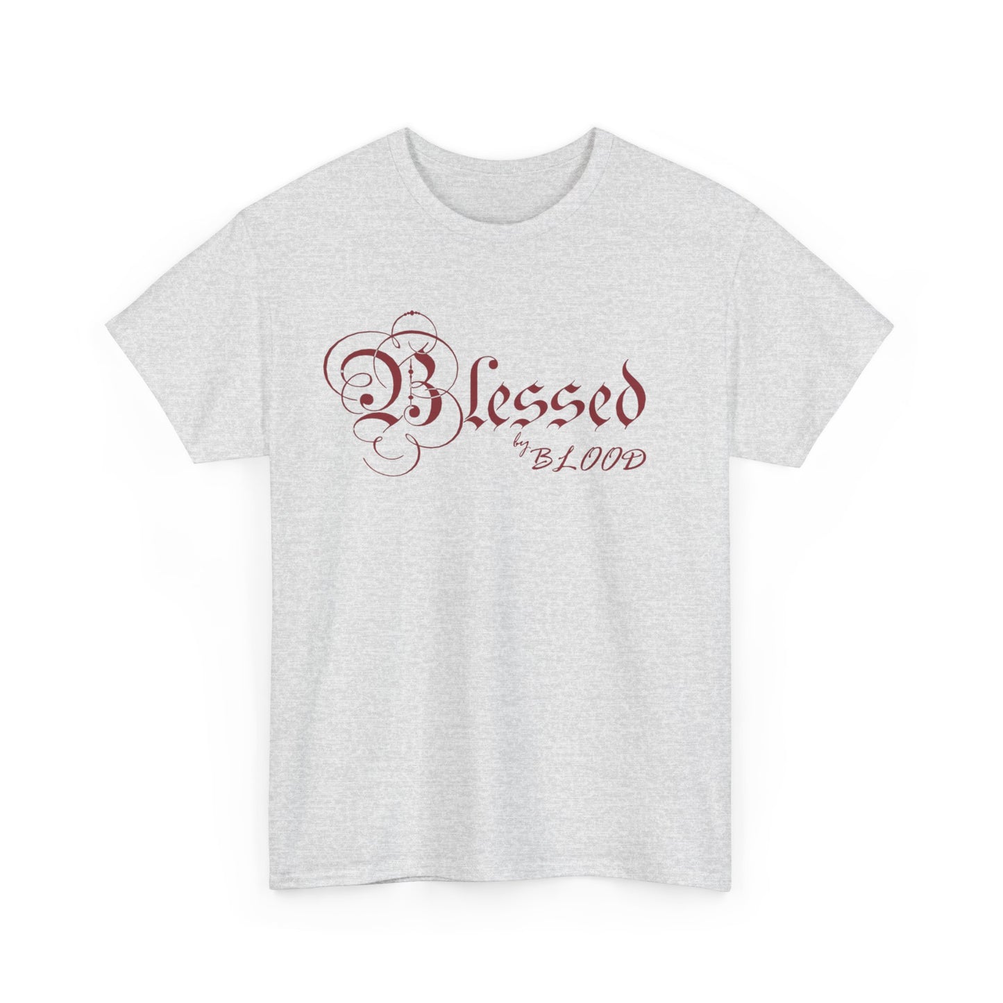 T-Shirt (light gray) Blessed by blood , and Cross T-Shirt