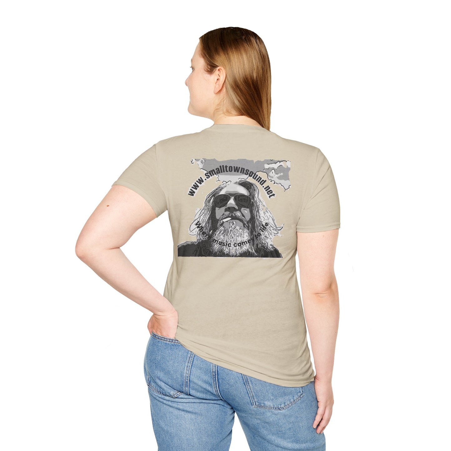 The Old Hippy, T-Shirt Small Town Sound with *BC* on the T,- Tee Shirt