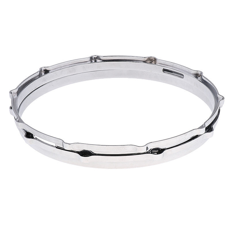 A pair of 14-inch aluminum alloy drum rims for percussion instruments.