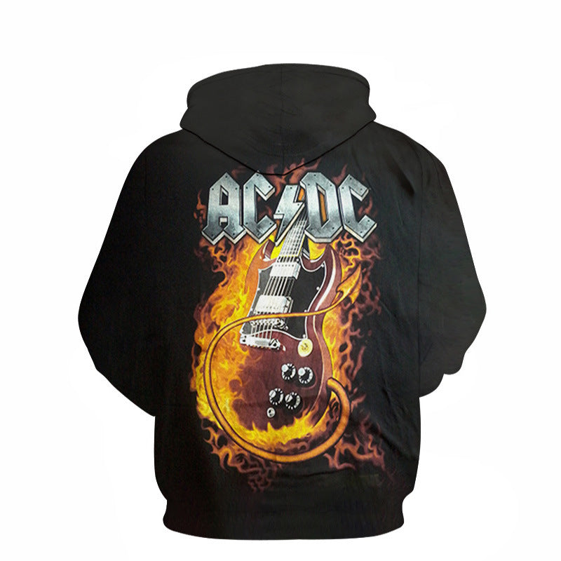 AC/DC Guitar Rocker, 3D Digital Printing Sweat-Shirt, Hoodie