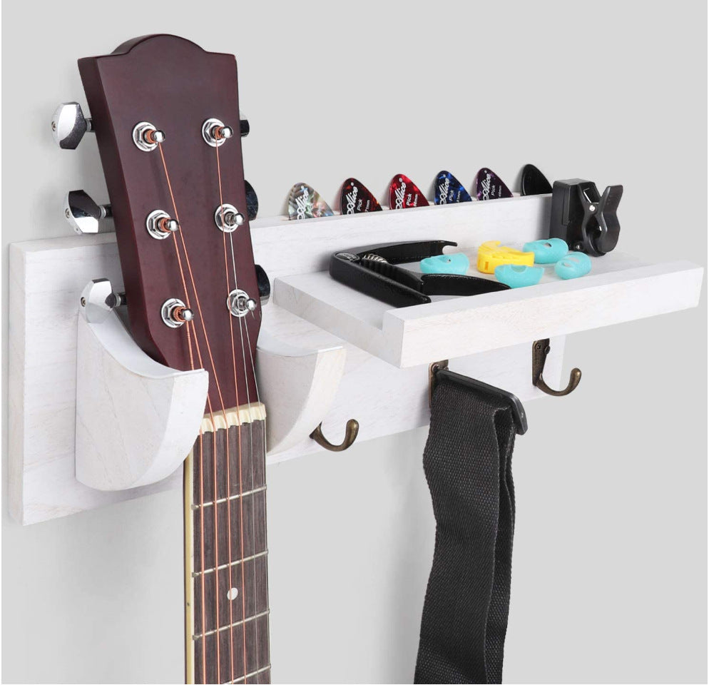 Wall Hanging, Wooden, Storage Rack, with Hook for Guitarist