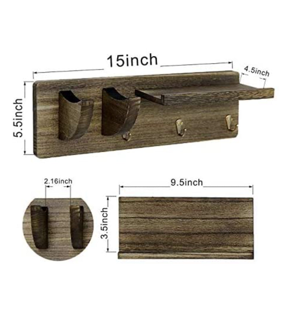 Wall Hanging, Wooden, Storage Rack, with Hook for Guitarist