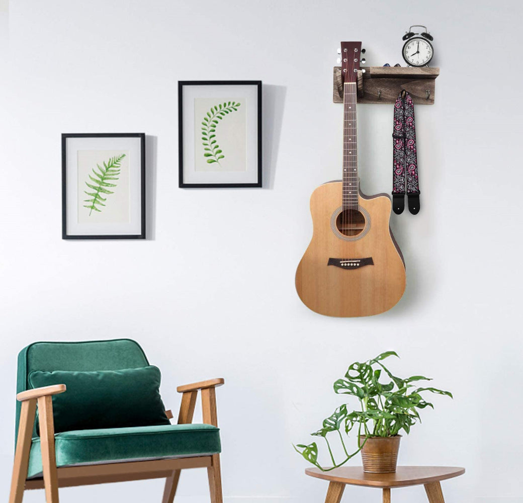 Wall Hanging, Wooden, Storage Rack, with Hook for Guitarist