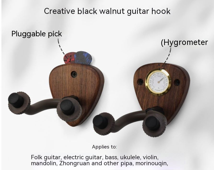 Creative Wooden Guitar Wall Hanger with Moisture meter