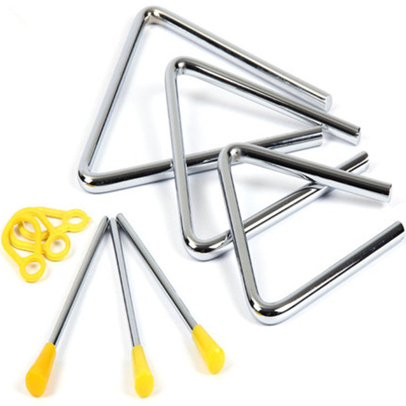 Professional Orff triangle, iron musical instrument, percussion teaching aid.