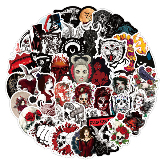 100 Gothic Dark Series Graffiti Stickers - Waterproof, for Water Cups, Trunks, Guitars, Cars