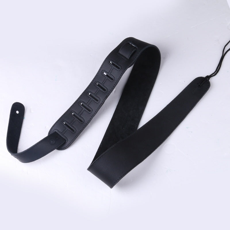 Pure Leather Guitar Strap Widened And Thickened Folk Wood
