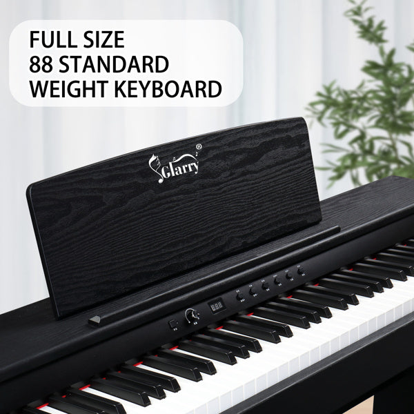 88 Key Standard Weighted Keys - Keyboard, Upright Black Electric Piano, Glarry