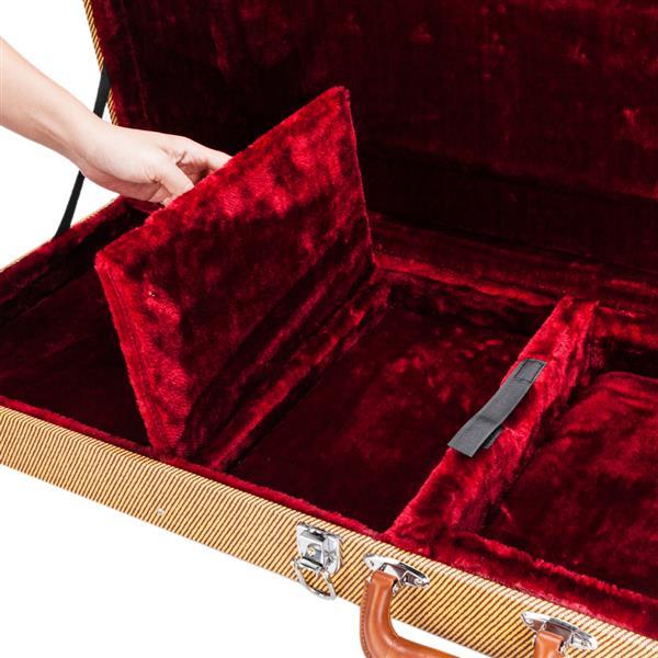 Yellow Tweed Square Electric Guitar Leather Case,