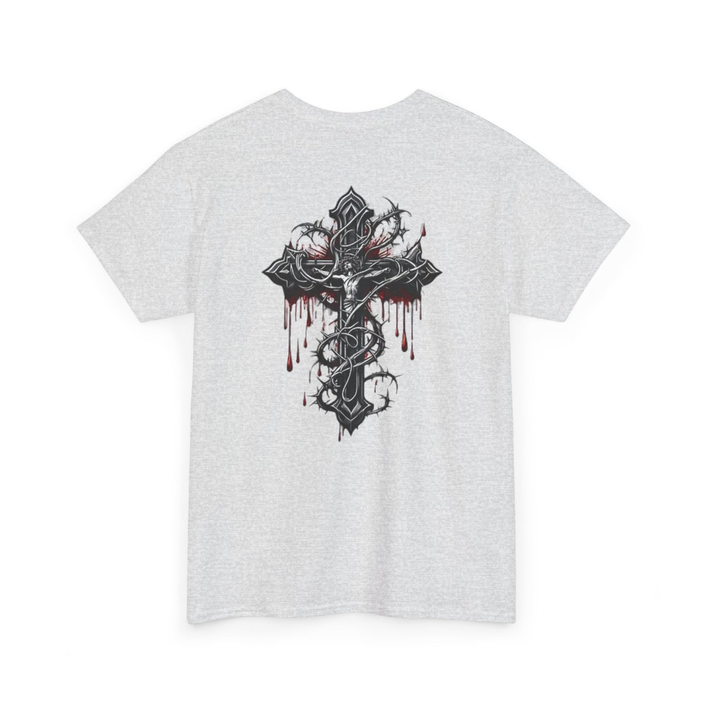 T-Shirt (light gray) Blessed by blood , and Cross T-Shirt