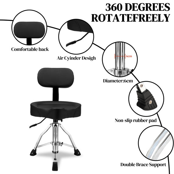 Drum Stool with Hydraulic Function and Back Rest