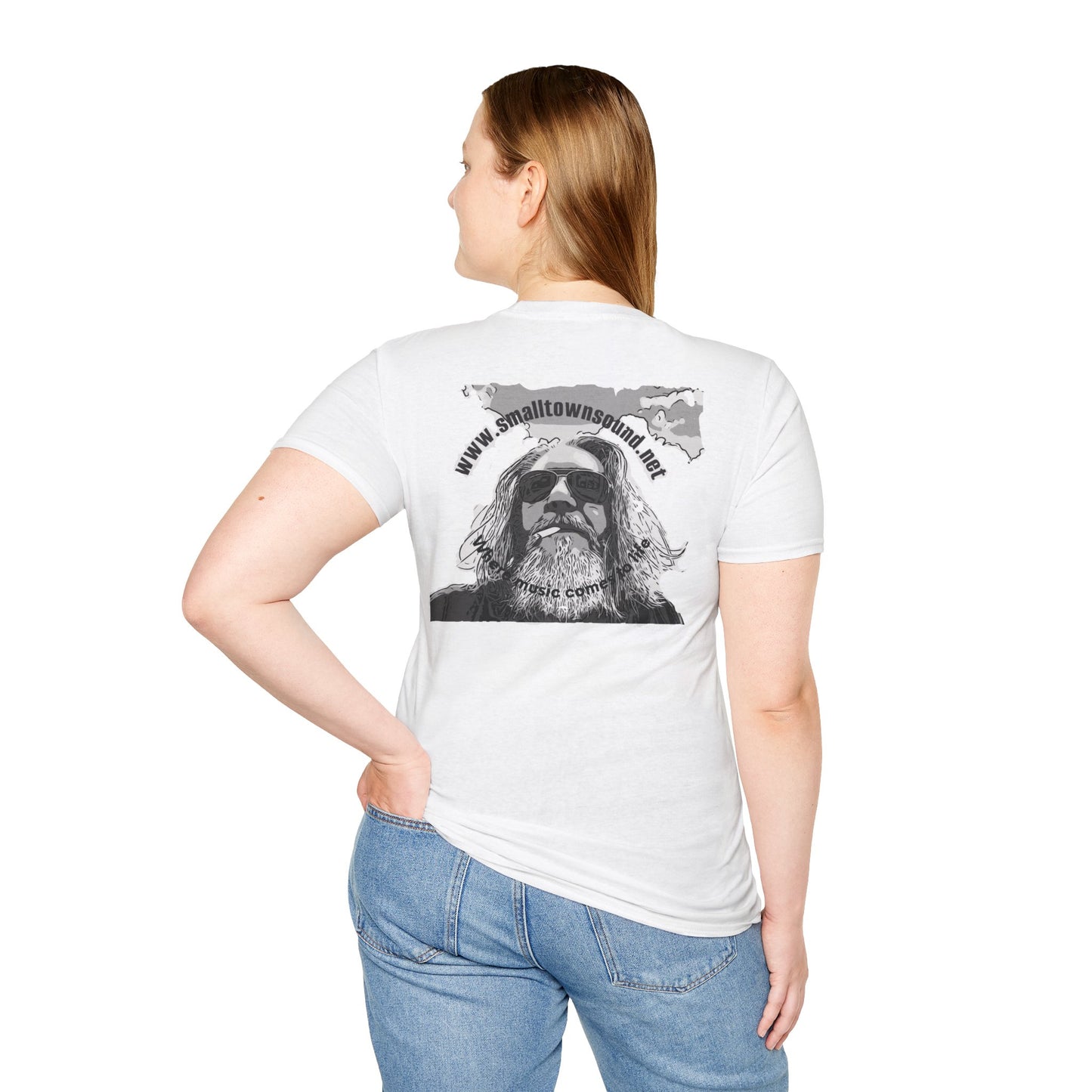 The Old Hippy, T-Shirt Small Town Sound with *BC* on the T,- Tee Shirt