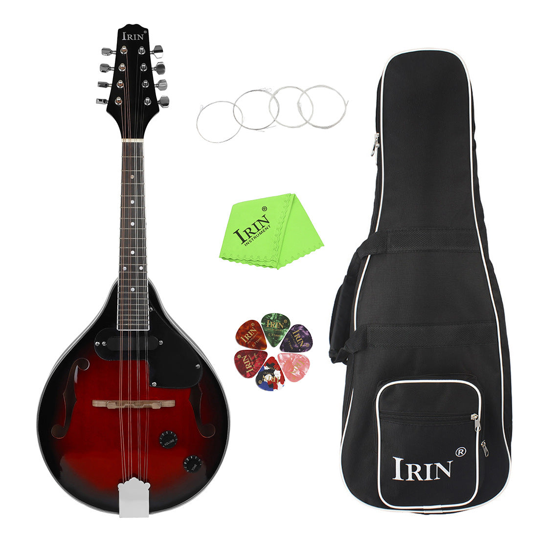 Rich Deep Red with Black Edge, Irin, Electric Mandolin