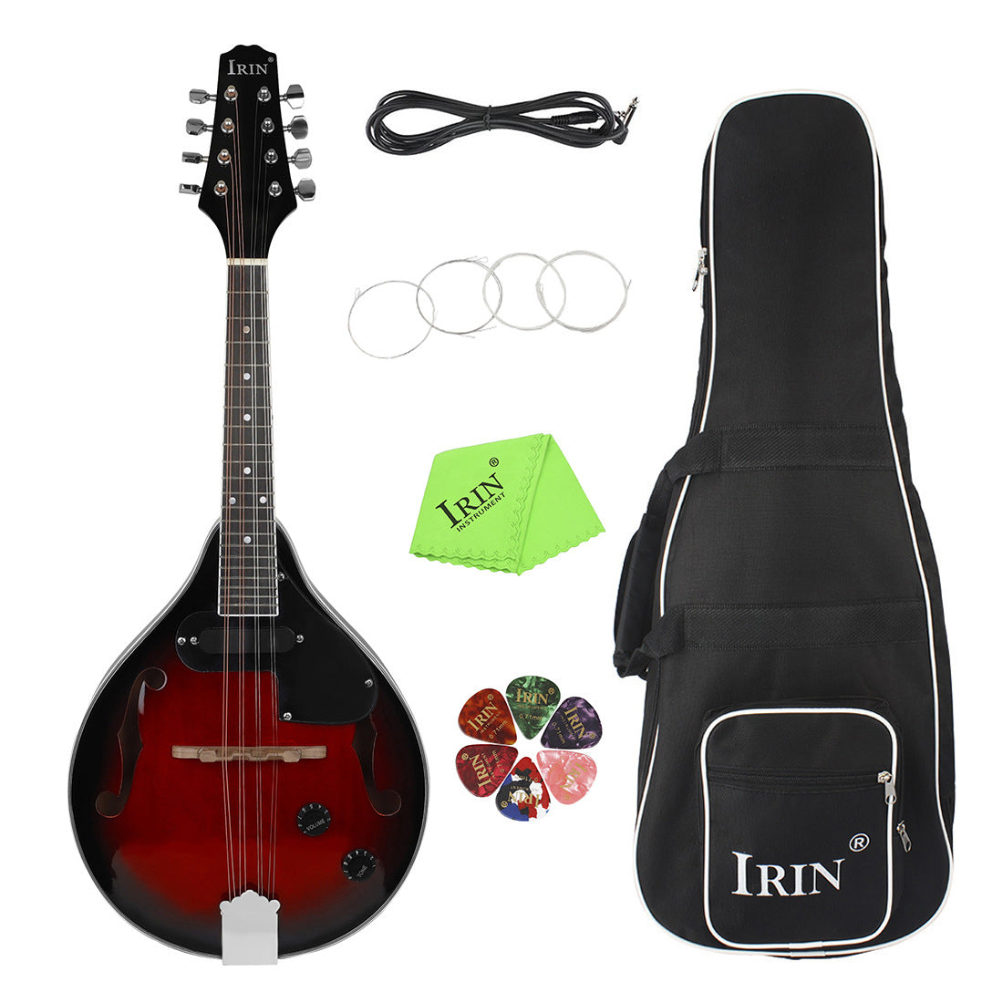 Rich Deep Red with Black Edge, Irin, Electric Mandolin