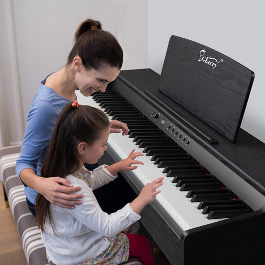 88 Key Standard Weighted Keys - Keyboard, Upright Black Electric Piano, Glarry