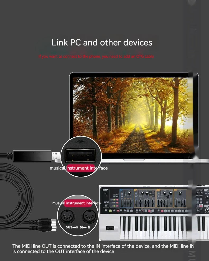 Electronic Keyboard USB Conversion Cable