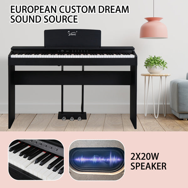 88 Key Standard Weighted Keys - Keyboard, Upright Black Electric Piano, Glarry