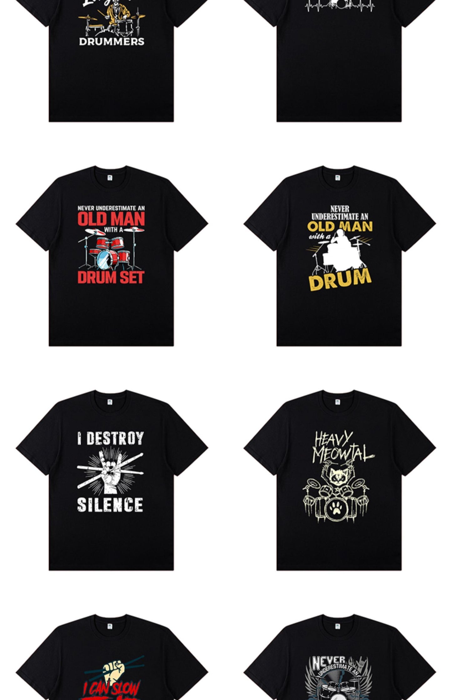 Drummer - Printed Pattern Short-sleeved T-shirt