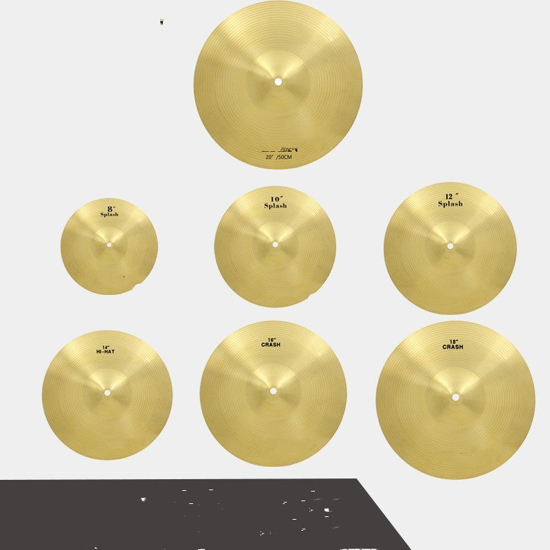 Cymbals - sizes 8-inch 10-inch 12-inch 14-inch 16-inch 18-inch 20-inch
