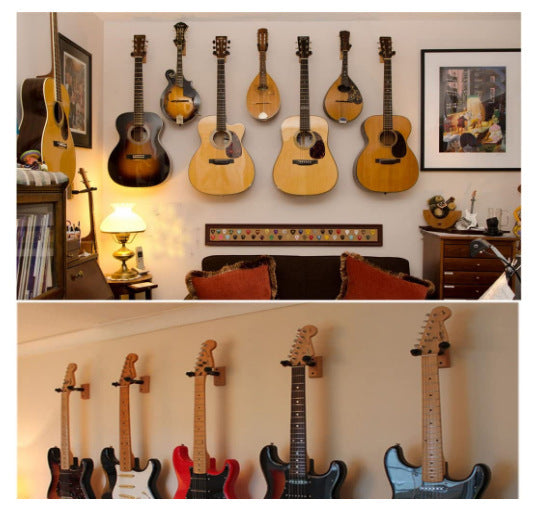 Classical Electric Guitar Wall Hanging Organizing System -Solid Wood Base Hook