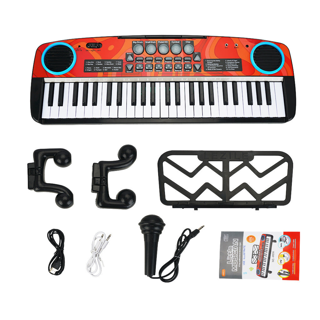 49-Key Electronic Organ Piano with Microphone