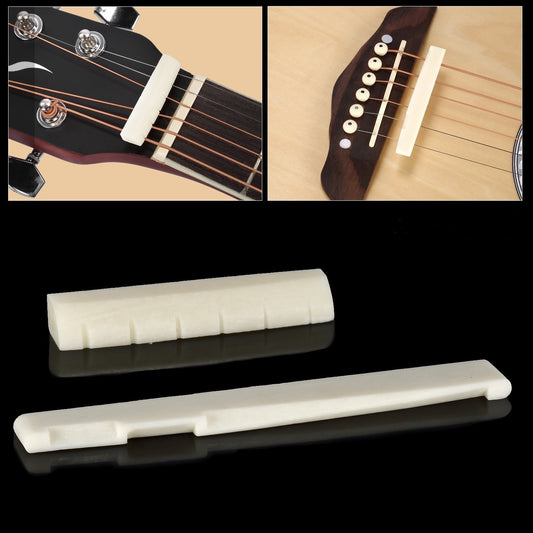 Guitar neck and fretboard components on a black background