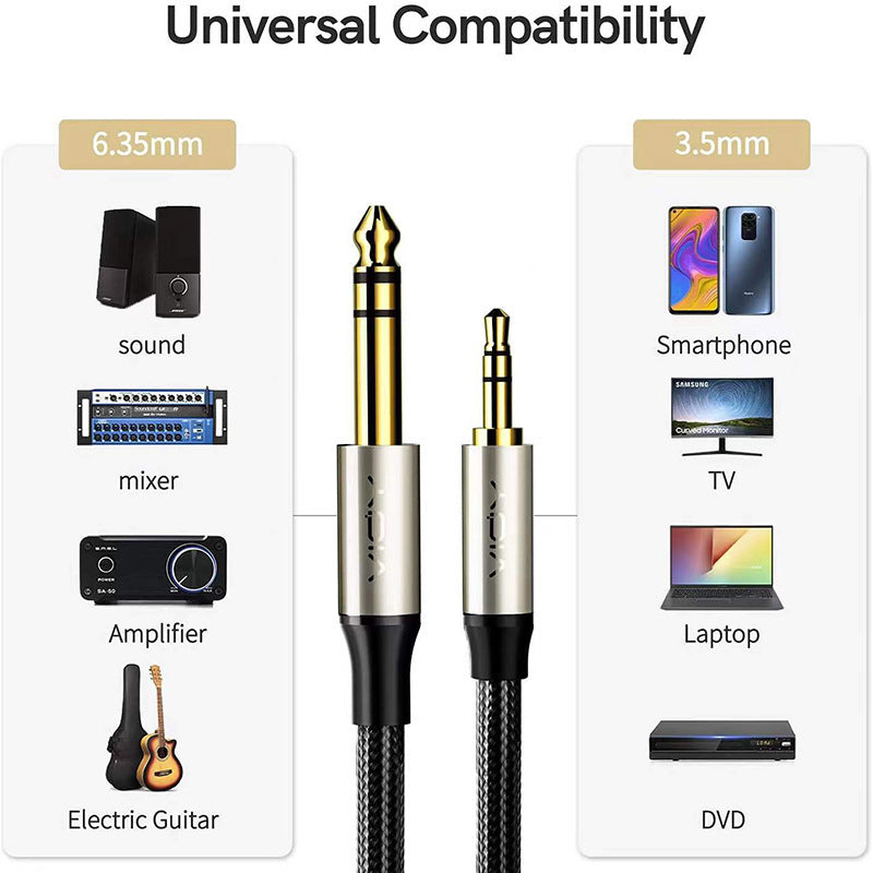Electric Guitar Amplifier Stereo Sound Cable for Studio and Live Show or Projector and Musical Instruments