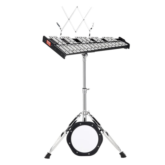 30 Note Glockenspiel Xylophone Bell Kit, Professional Percussion Instrument Set With Mallets, Drum Sticks, Music Stand, 8" Practice Pad, Adjustable Stand And Carrying Bag For Students & Adults