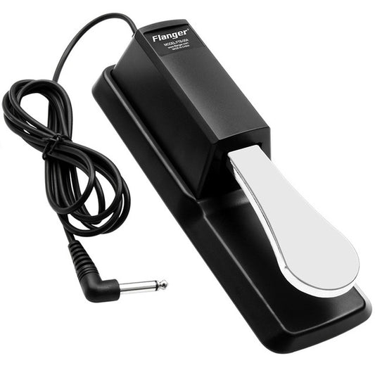 A universal sustain pedal for electronic piano and electric piano, with a wired connection and a 6.5mm interface.