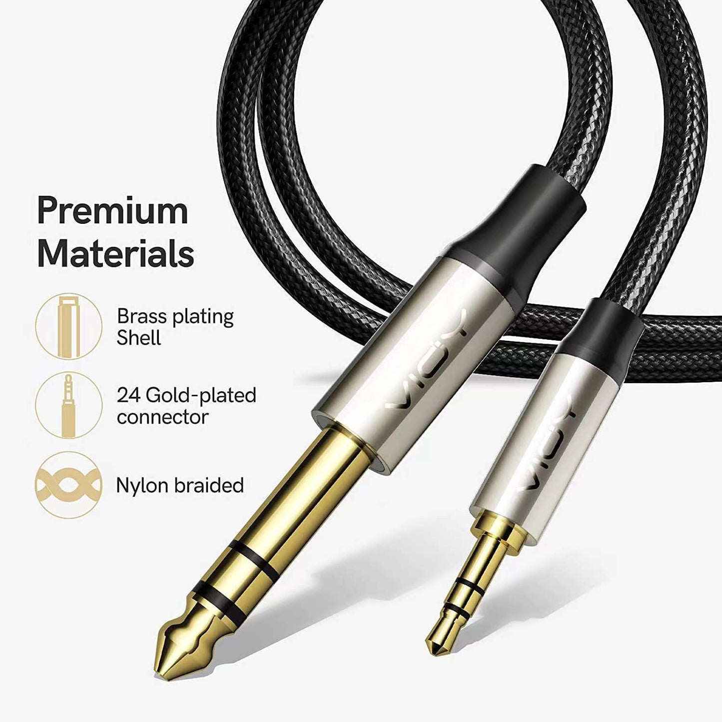 Electric Guitar Amplifier Stereo Sound Cable for Studio and Live Show or Projector and Musical Instruments