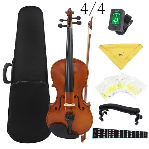 Natural Color Solid Wood Violin Beginner Practice 4 4