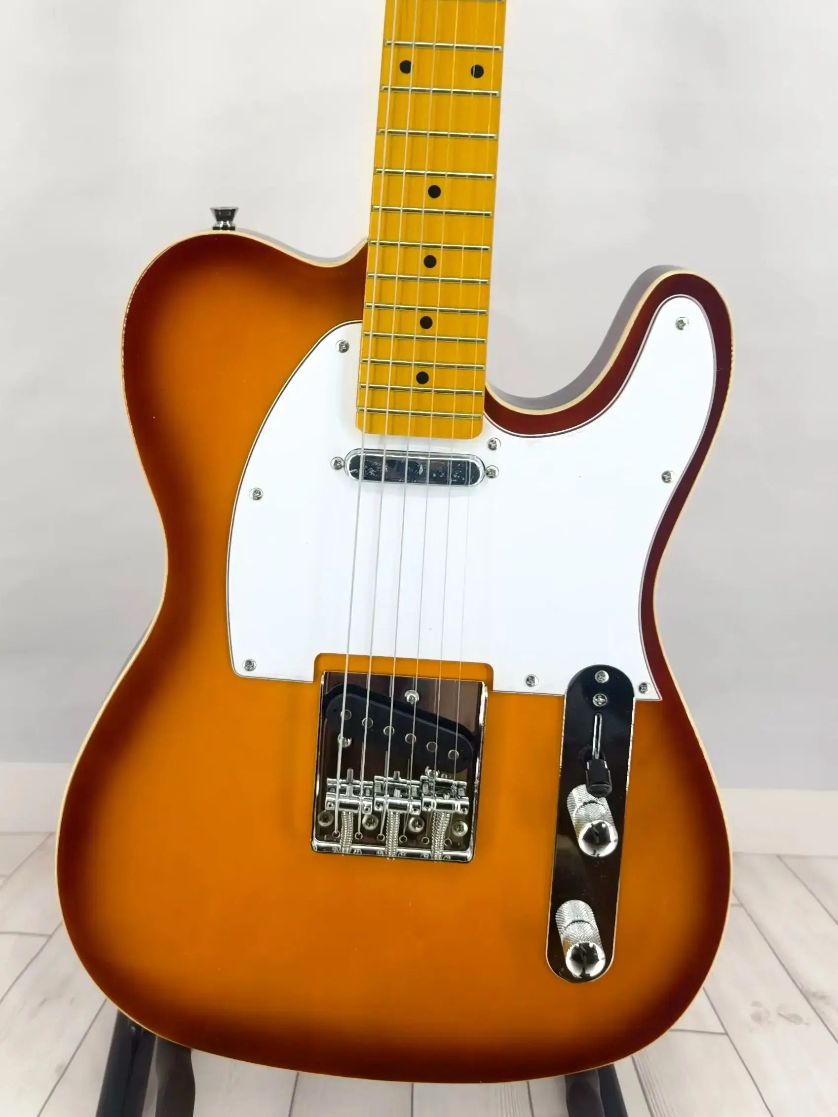 Hot-selling electric guitar with solid wood body, white protective cover, 6-string, electric guitar-themed gift Free Shipping Yellow