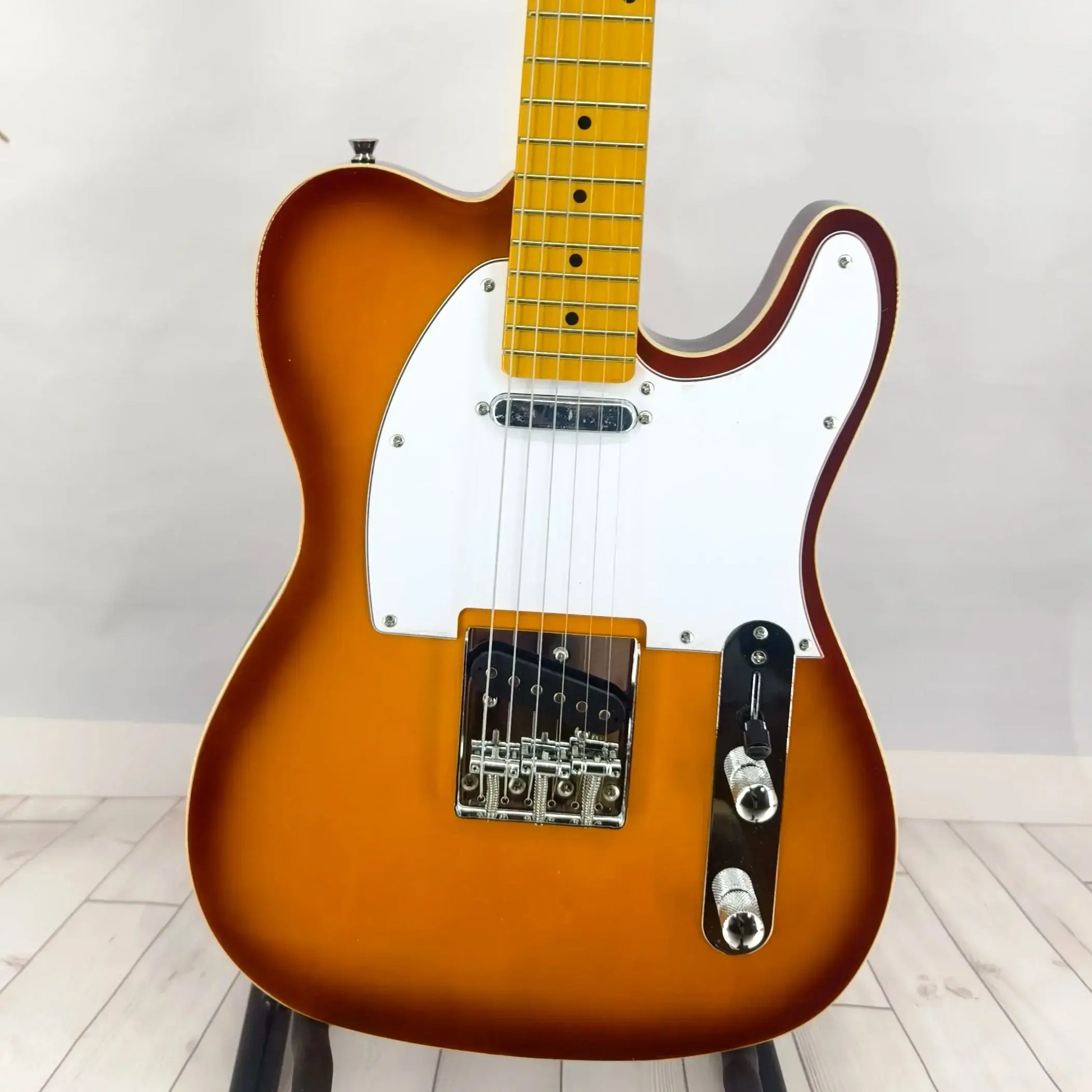 Hot-selling electric guitar with solid wood body, white protective cover, 6-string, electric guitar-themed gift Free Shipping