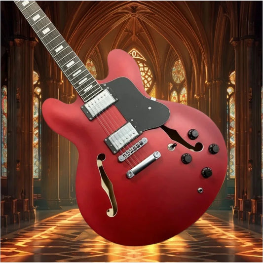 Free Shipping Electric Guitar Vintage Red 335 Fixed Bridge Semi-Hollow Maple Body Rosewood Fingerboard Passive Pickup red 335 red 335